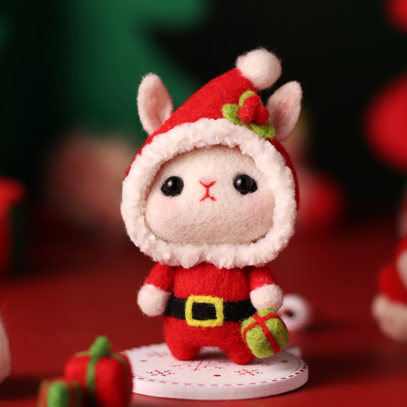 Picture of Little White Rabbit adult handmade diy creative gift hands-on sewing homemade material package wool felt pokes