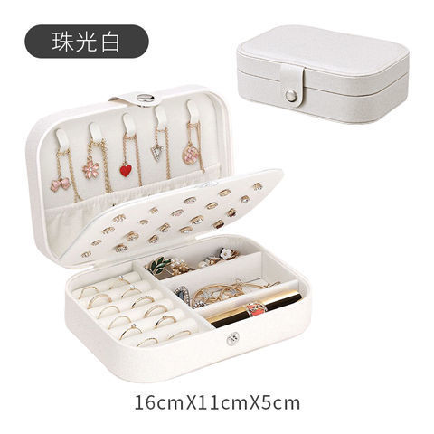 Picture of Jewelry Storage Box Pu Large Capacity Jewelry Packaging Earrings Necklace Portable Travel Jewelry Box Wholesale Zipper