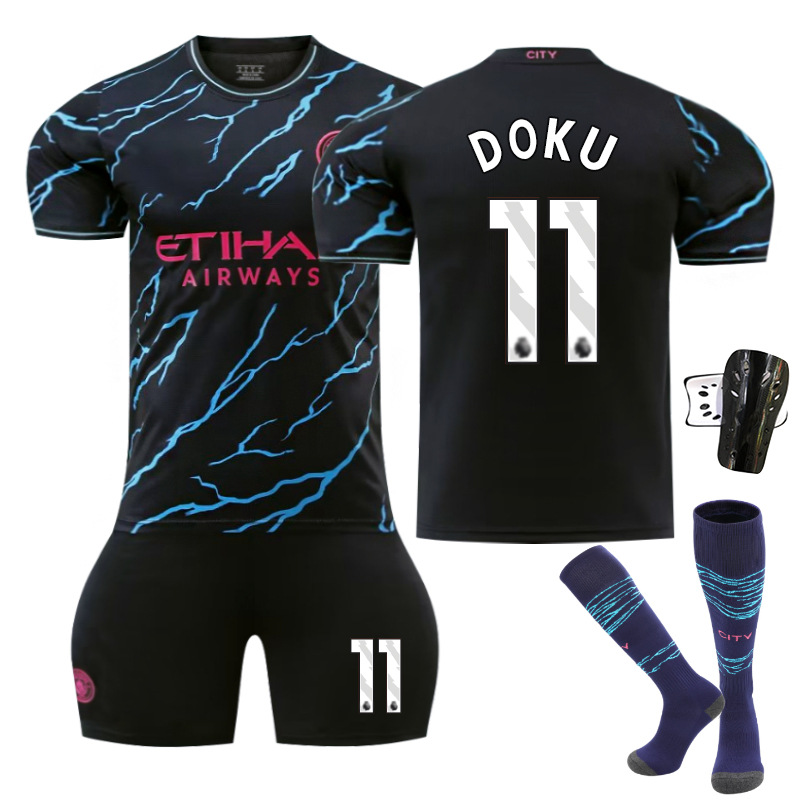 Picture of 23-24 Manchester City II away football uniform suit No. 9 Harland 17 de brauney 10 Rushford 47 Forden