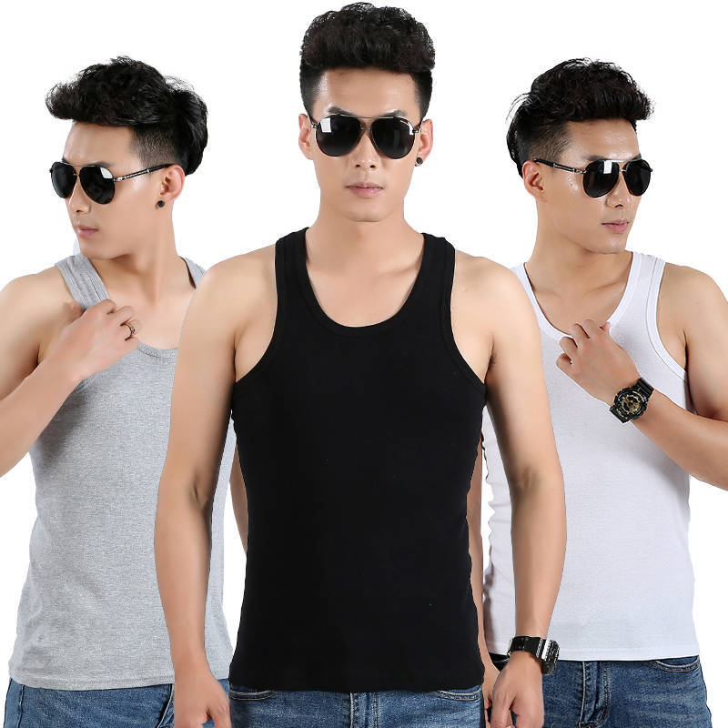 Men's vest manufacturers sell elastic breathable bodybuilding hurdles wholesale slim spell a lot of 9.9 supply