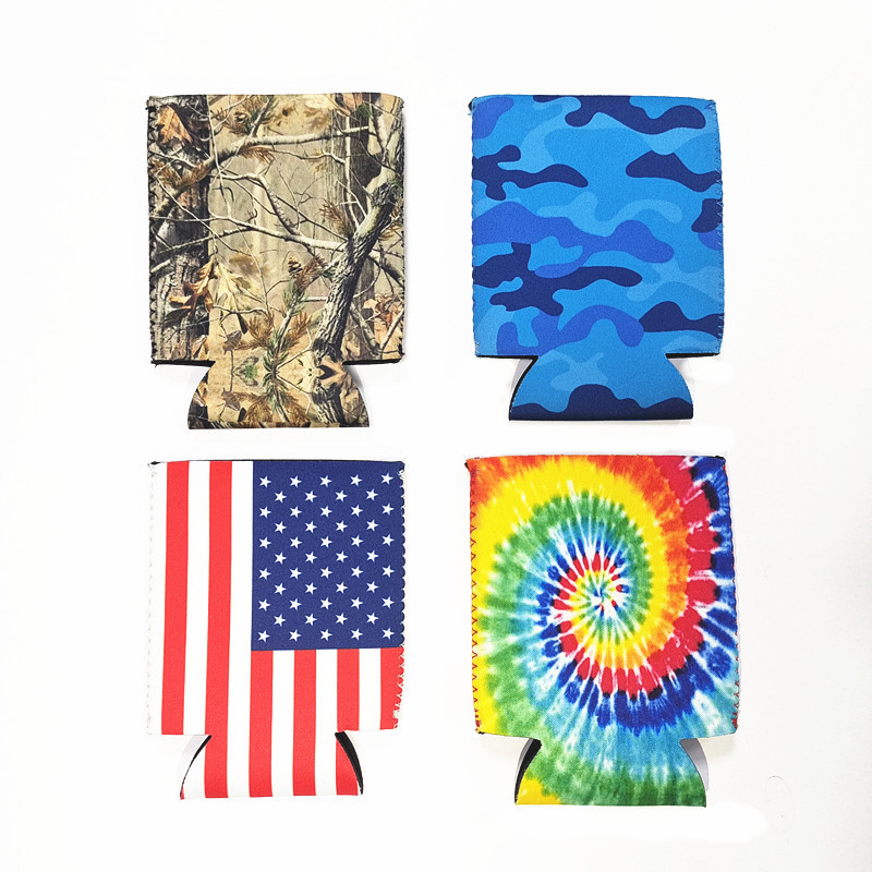 Picture of Cross-Border Hot-Selling Diving Material Rainbow Cola Sleeve 12oz Foldable Can Beer Cooler Sleeve