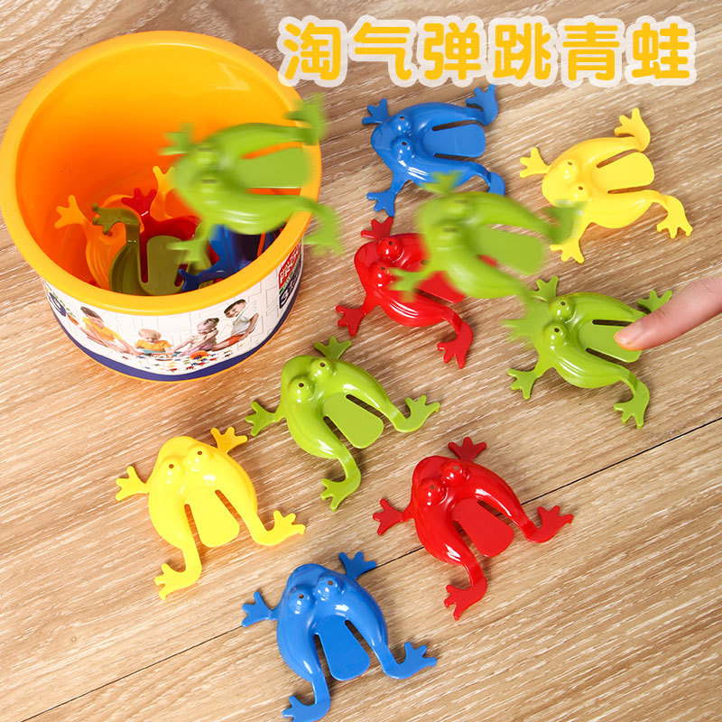 Picture of Jumping Little Frog Mini Jumping Frog Press Bouncing Toad Kidsren's Post-8090 Nostalgic Family Interactive Toy