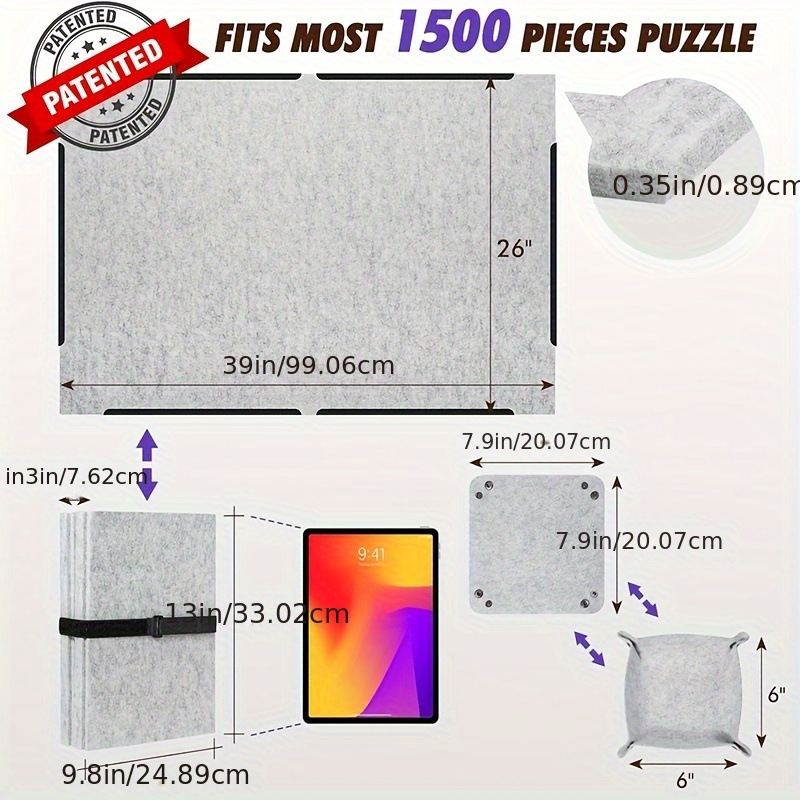 Picture of Cross-Border Puzzle Mat Portable for Adults and Children with Sorting Tray Non-Slip Desktop Tray Portable Puzzle Table Mat