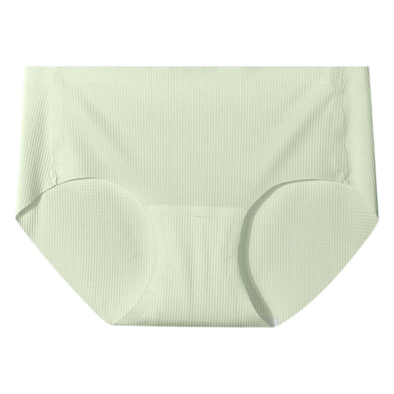 Traceless Underwear Women's Ice Silk Summer Cool Breathable Ultra-thin Antibacterial Mulberry Silk Crotch Mid-waist Sexy Briefs
