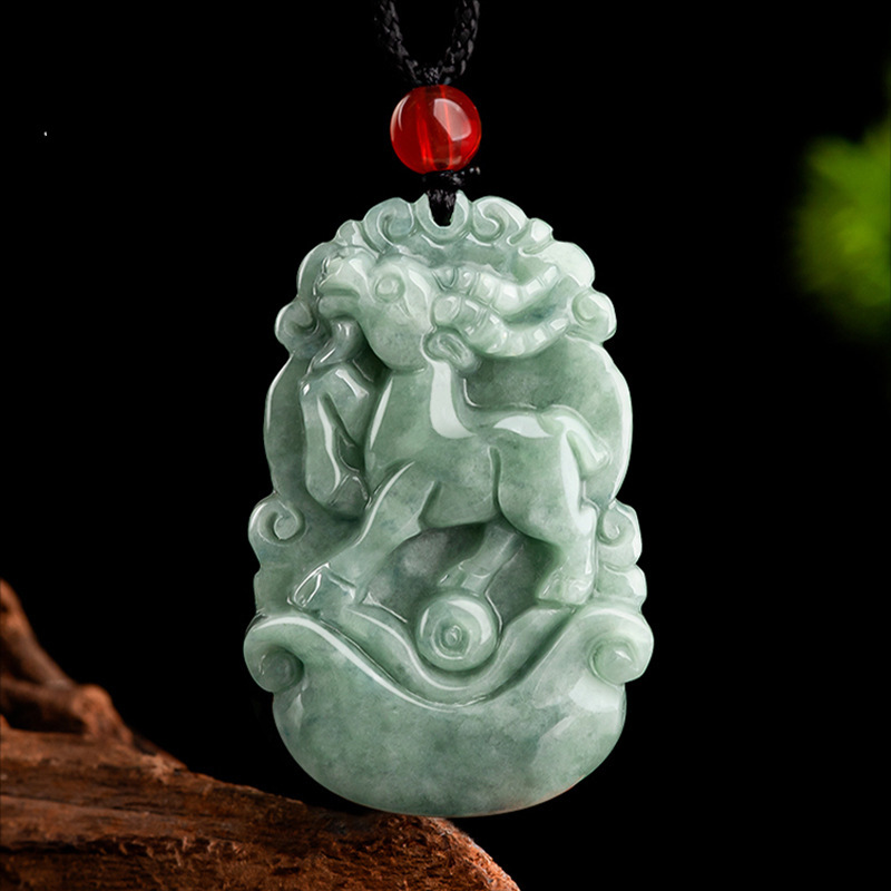 Picture of Myanmar A natural jade jade pendant 12 zodiac pendant 12 zodiac pig pendant jade direct cordless