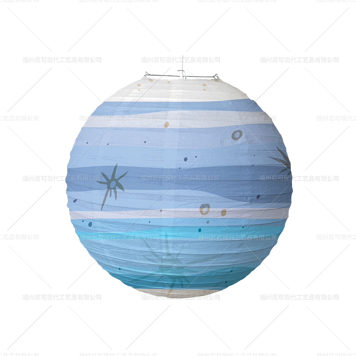 Picture of Starry Sky Paper Lantern Kindergarten Children's Birthday Party Theme Decoration Supplies Folding DIY Round Planet Lantern