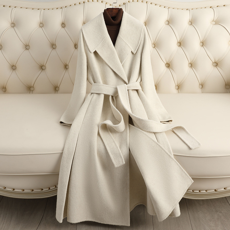 Picture of Double-Sided Cashmere Outwear Women's Mid-Length Over-The-Knee 2025 Autumn and Winter New Candy-Colored Woolen Outwear Thickeneded and High-End