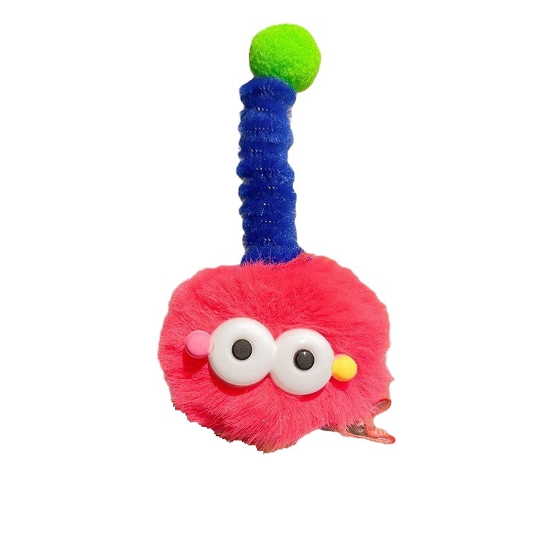 Cute plush funny hairpin autumn and winter girl soft cute hair accessories hairpin broken hair bangs clip duckbill clip headdress