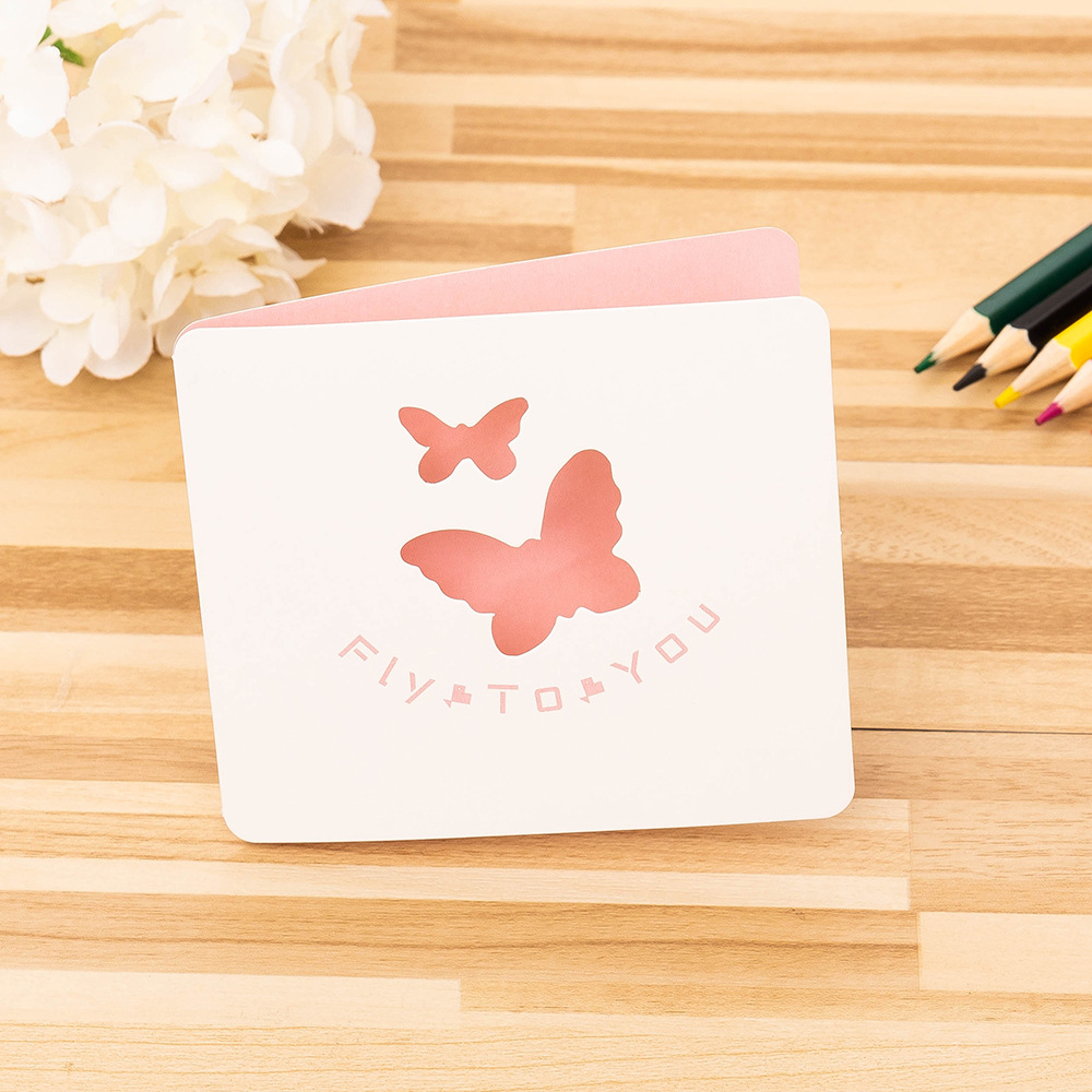 Picture of Cross-border hollow small fresh business simple greeting card birthday gift flower shop after-sales card activity message creative card
