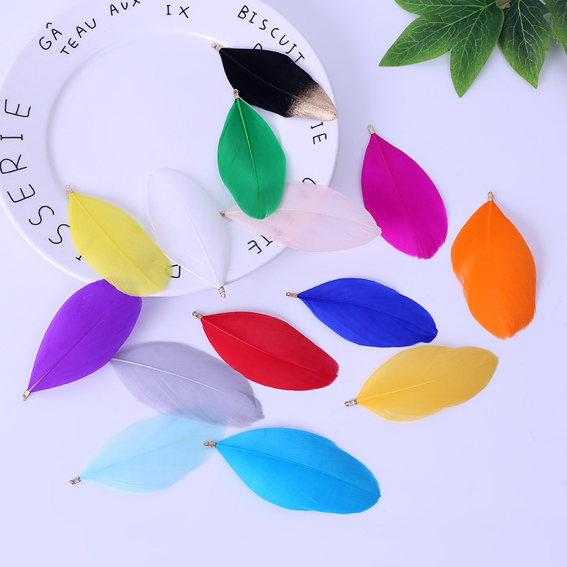Wholesale diy jewelry accessories feather large floating metal clip feather Swan hair jewelry clothing accessories materials