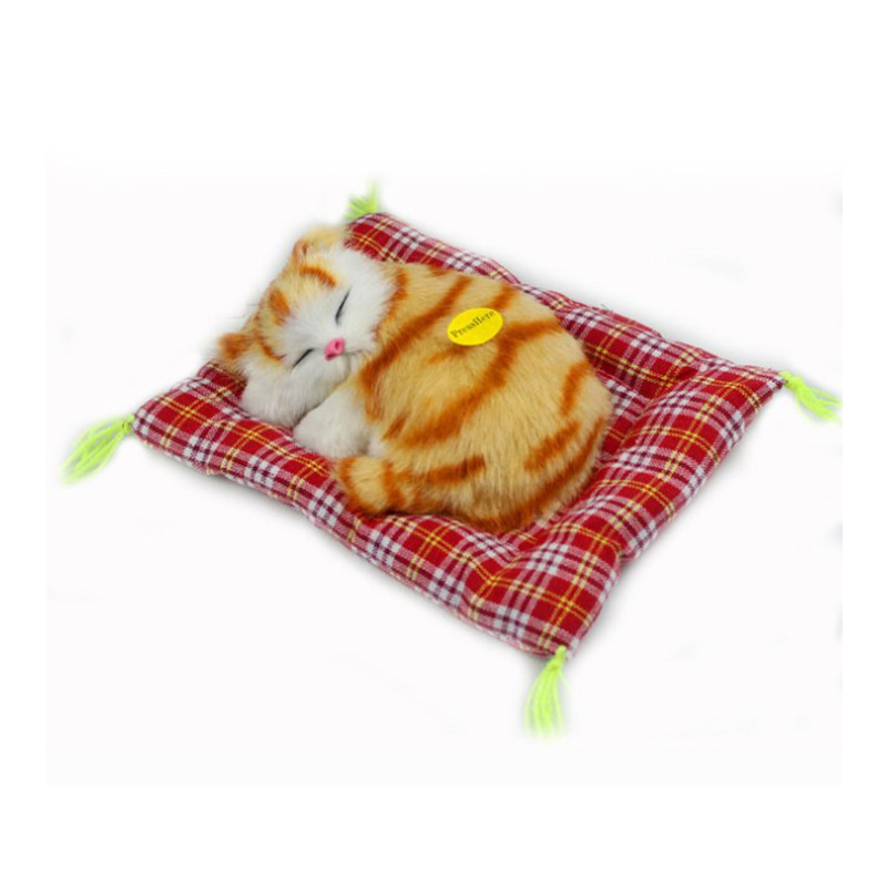 Picture of A simulated cat will call a sleeping cat cloth pad cat gift cat crafts toy car ornaments