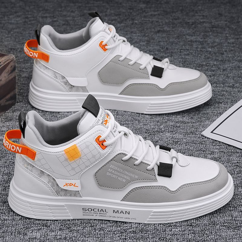 High-top shoes men's flat board shoes trendy versatile student casual shoes trendy shoes men's shoes 2025 spring and summer new style