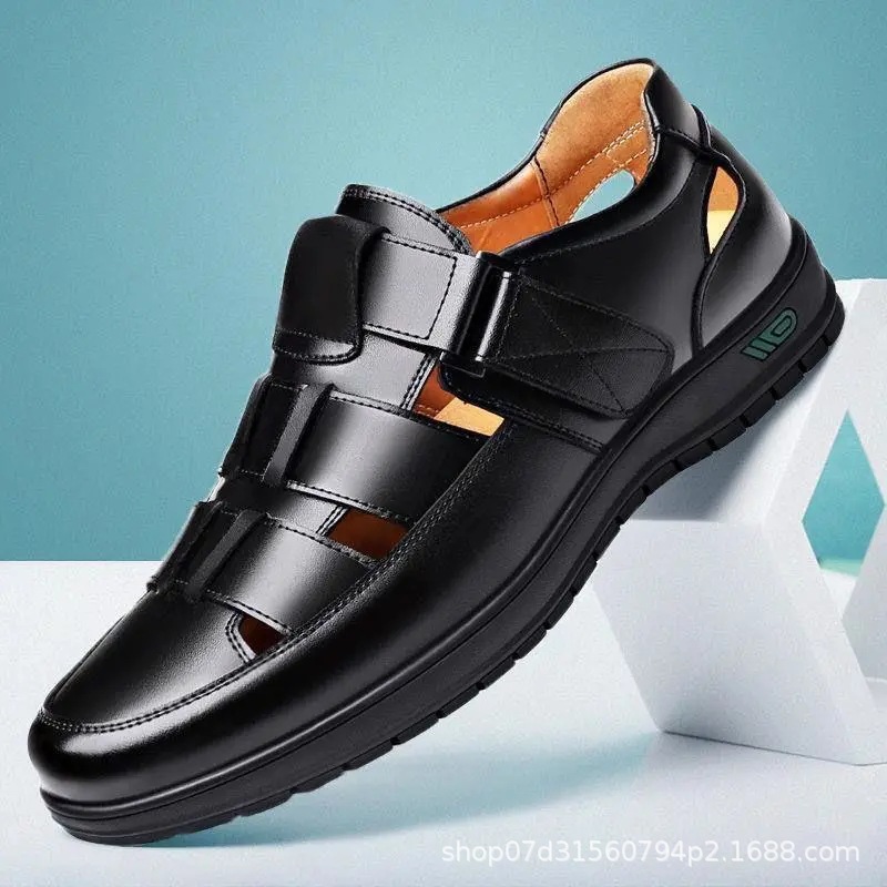 Customized Casual Shoes Spring Breathable and Versatile Men's Soft Soles Comfortable Southeast Asia Low-Top Export Sandals Hole Leather Shoes