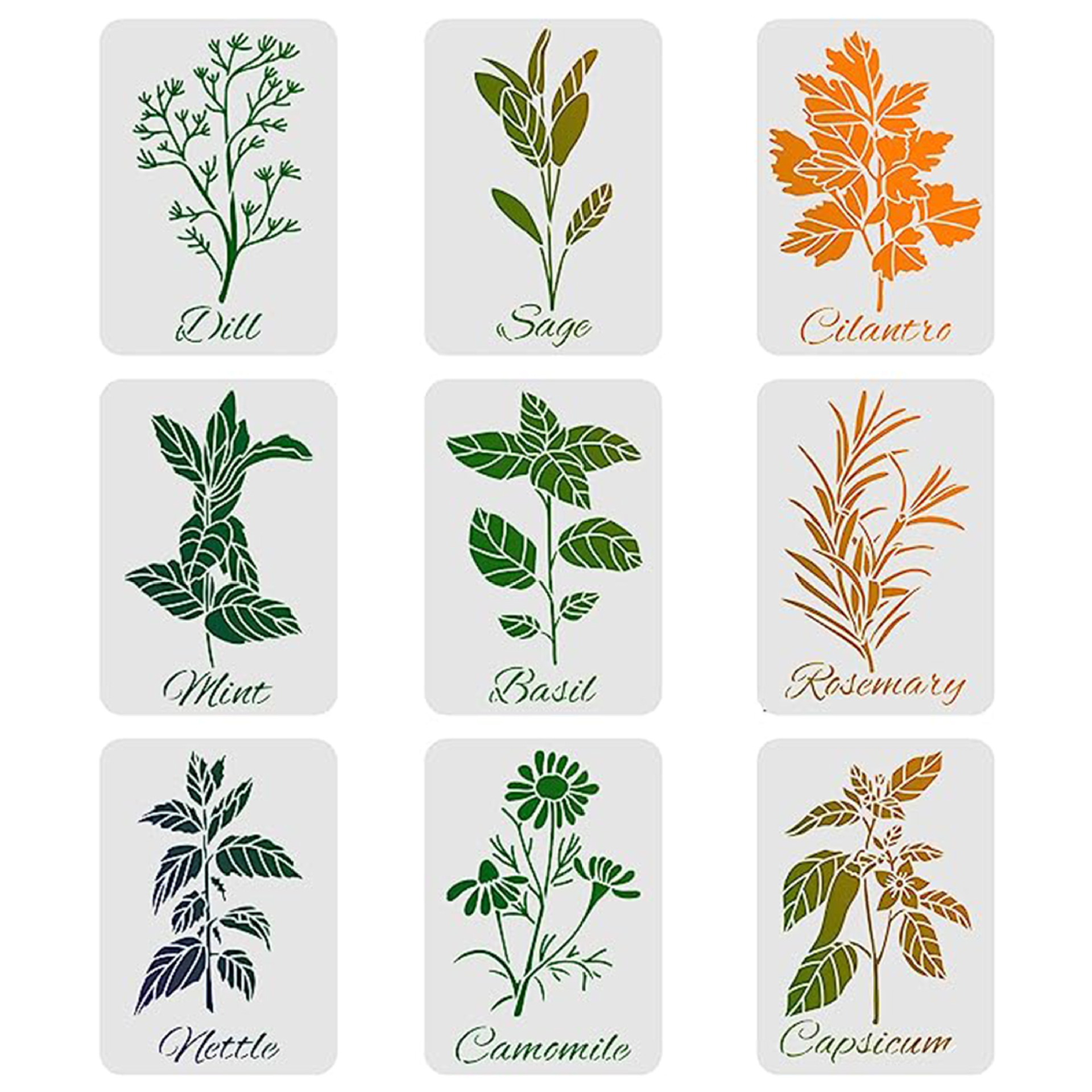 Cross-border flowers and plants painting template PET hollow painting mold DIY hand-painted graffiti spraying herbaceous plant drawing supplies