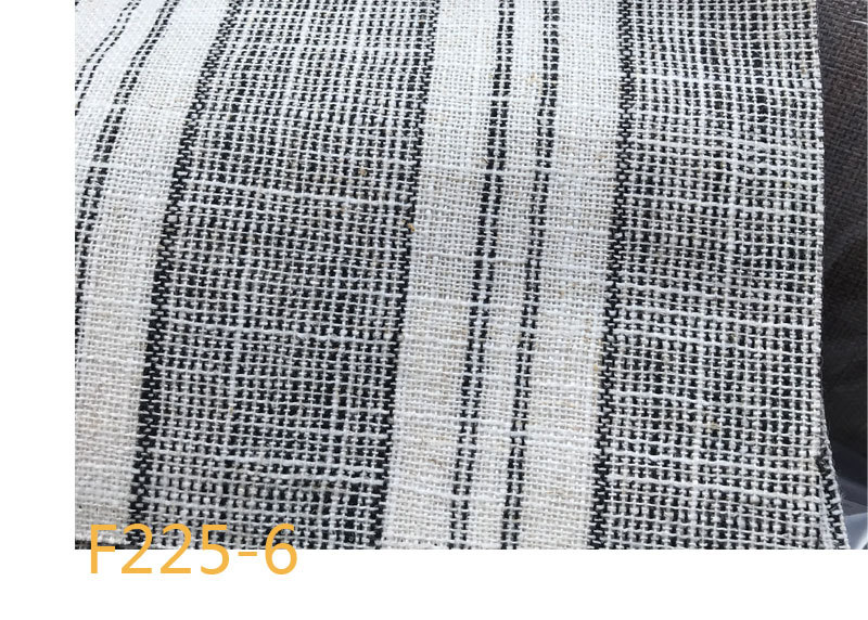 Picture of 9 Coated F225 Linen Polyester-Hemp Interwoven Polyester Black and White Plaid Stripe Fabric Shoe Cloth