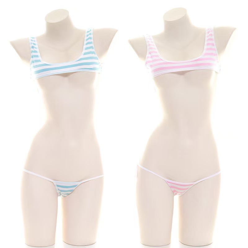 Qiaoduo Sexy Striped Vest with Straps, Low-Waist Fat-Showing Private Intimates Manufacturer Direct Sales Wholesale