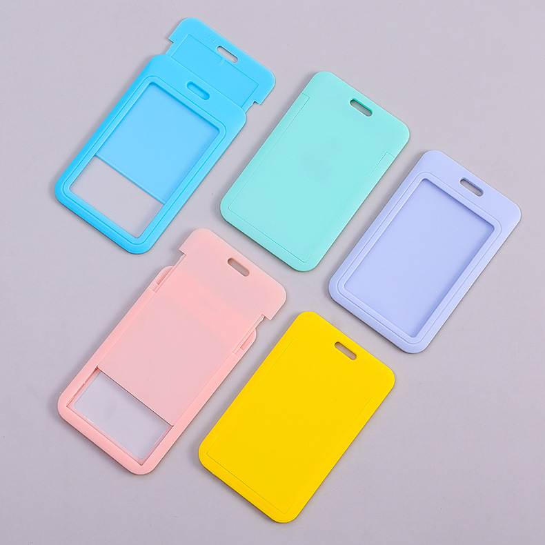 Picture of Sliding cover card push card ABS plastic cartoon tag student card cover work card badge cover chest card wholesale fixed