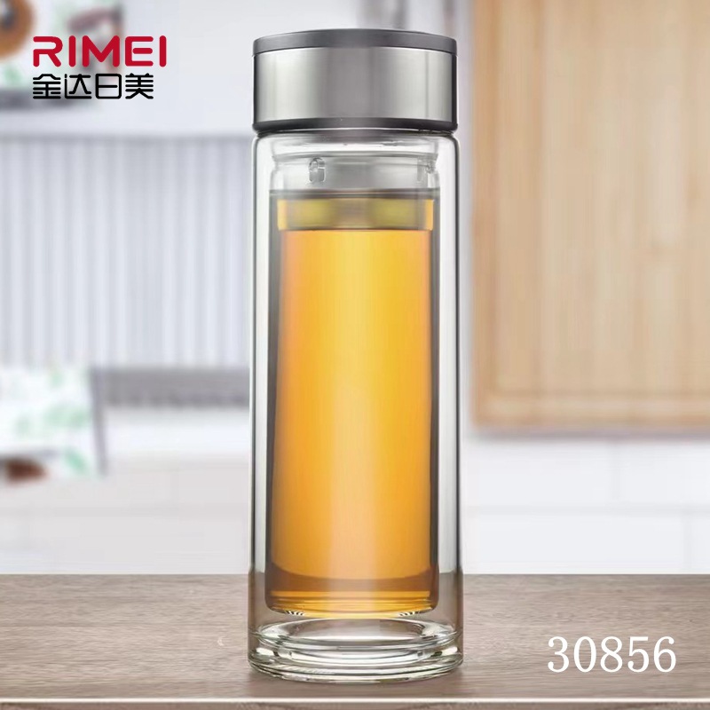Japan and the United States double-layer glass office portable with lid cup transparent heat insulation tea cup various models wholesale