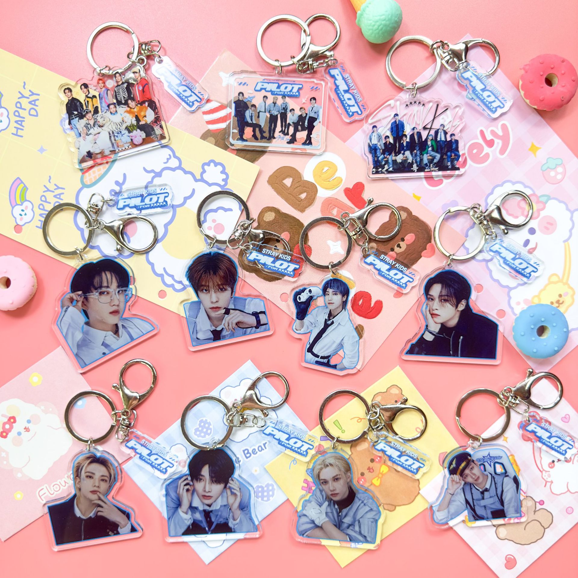 Picture of Stray Kids New Album (5-STAR) keychain Li Longfu peripheral acrylic pendant 2-piece set