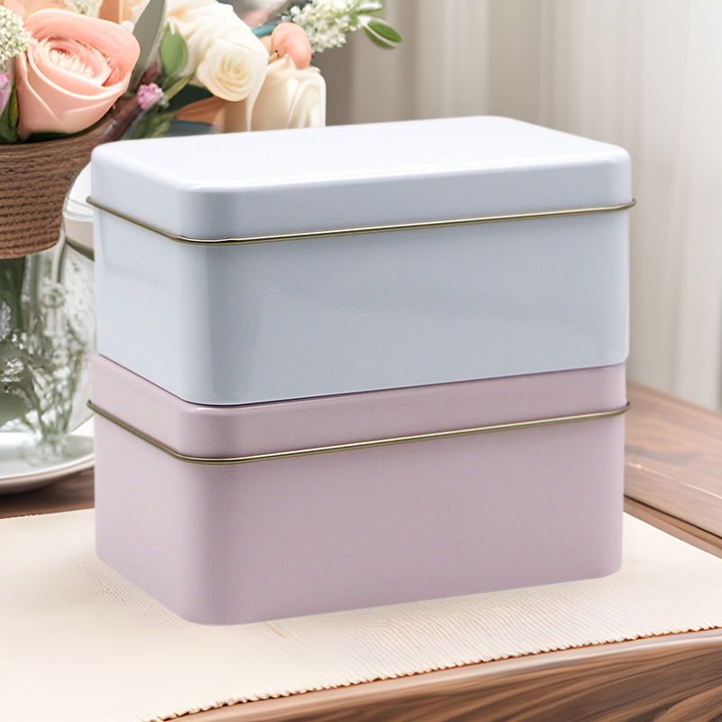 Cookie cracker iron box packaging square metal tinplate can snowflake crisp chocolate candy storage box