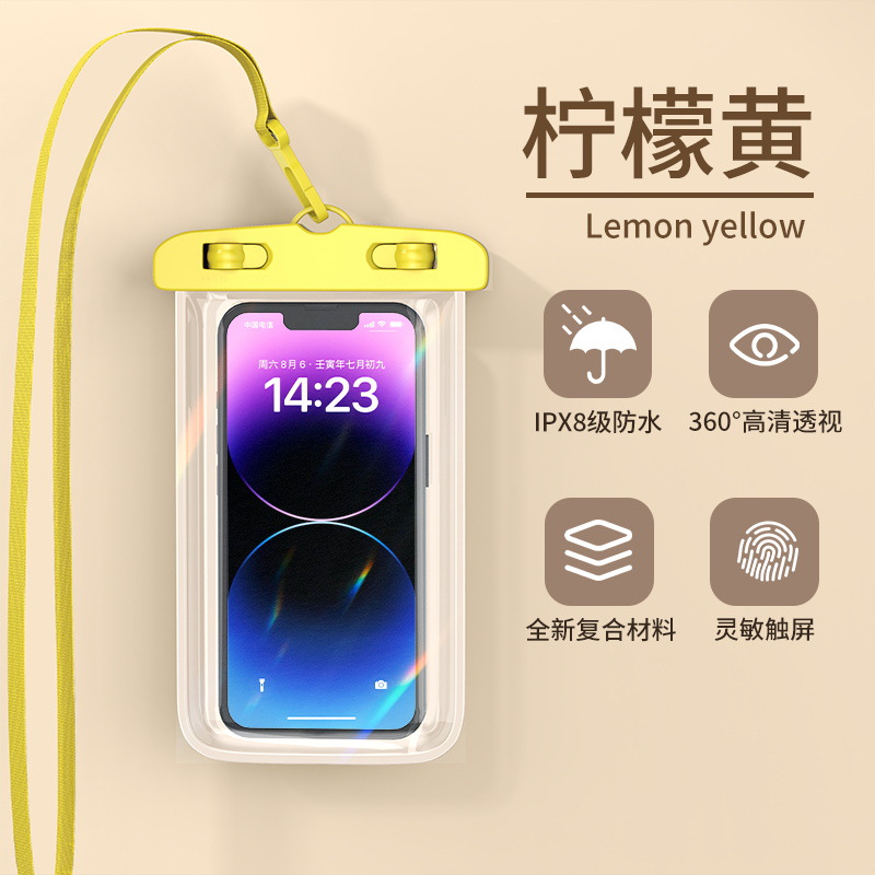 Picture of Waterproof Airbag Mobile Phone Bag with Touch Screen for Taking Photos, Swimming, Sealed Diving General Equipment, Rafting Protective Cover, Mobile Phone Case
