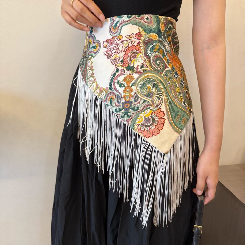 Vintage Ethnic Bohemian Waist Seal Waistband Fart Curtain Hip Towel Triangle Towel Jazz Dance Wide Fashion Belt