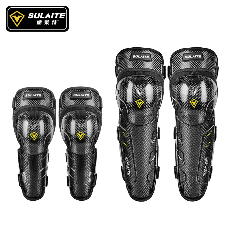Speott Motorcycle Knee Pads Carbon Fiber Elbow Pads Anti-Fall Sports Knee Pads Off-Road Motorcycle Windproof Riding Protective Gear