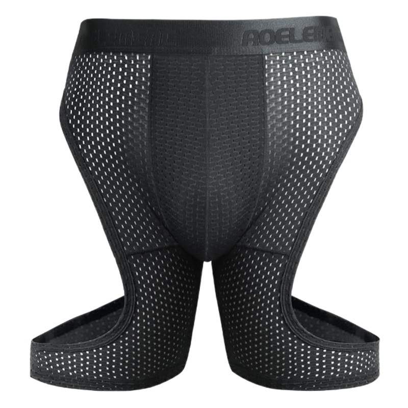 Men's Underwear Anti-wear Leg Ice Silk Hollow plus size Boxer Pants Long Boxer Pants Sports Running Tight