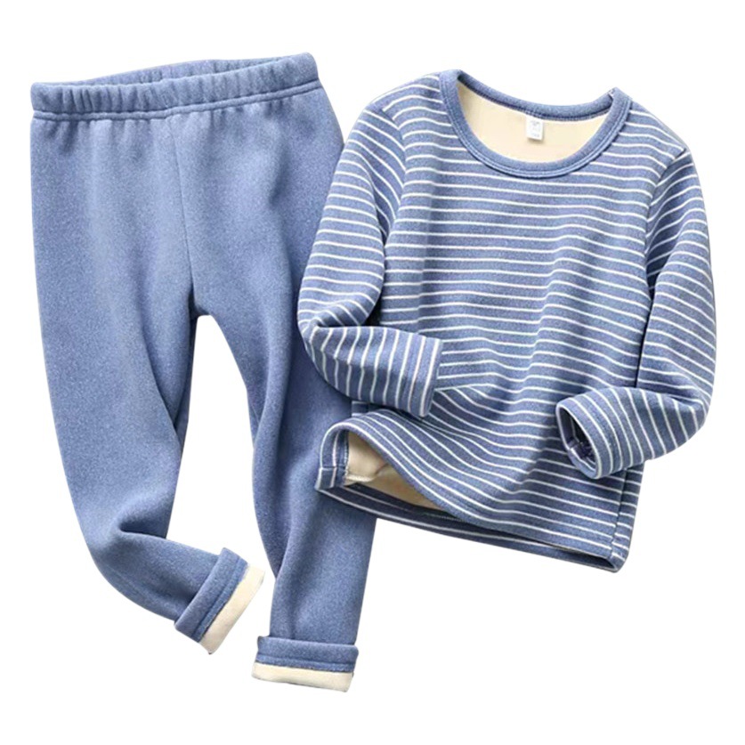 Children's Thermal Underwear Children's Wear Fleece-lined Thickened Suit Boys' Autumn Clothes Long Trousers Girls' Winter Clothes Base Two-piece Fashionable Suit
