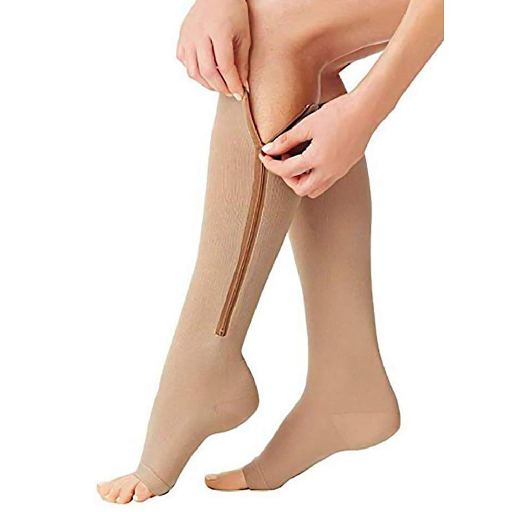Sports compression socks compression zipper socks long tube calf elastic socks compression on socks