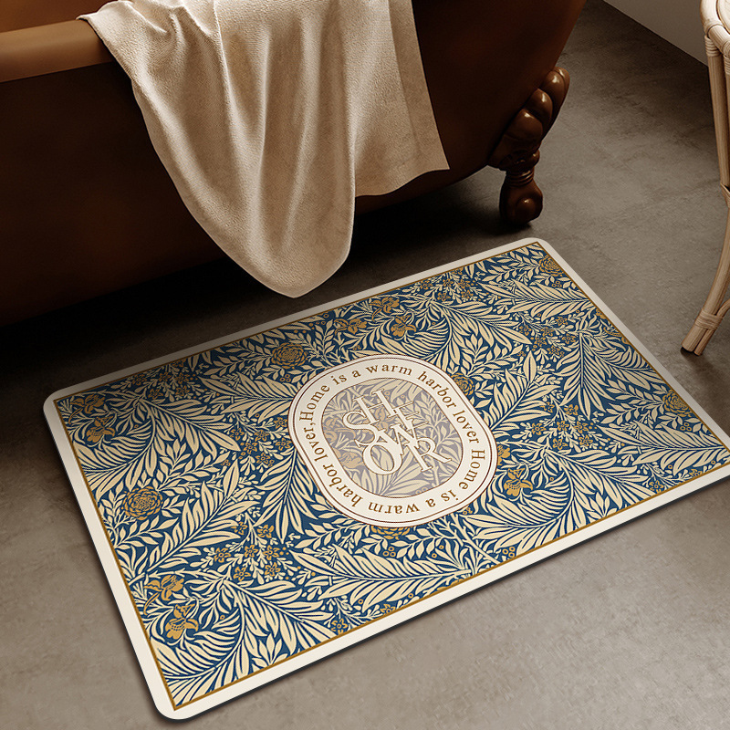 Picture of Diatom mud carpet vintage American floor mat bathroom door mat bedroom entrance mat bathroom kitchen entrance mat
