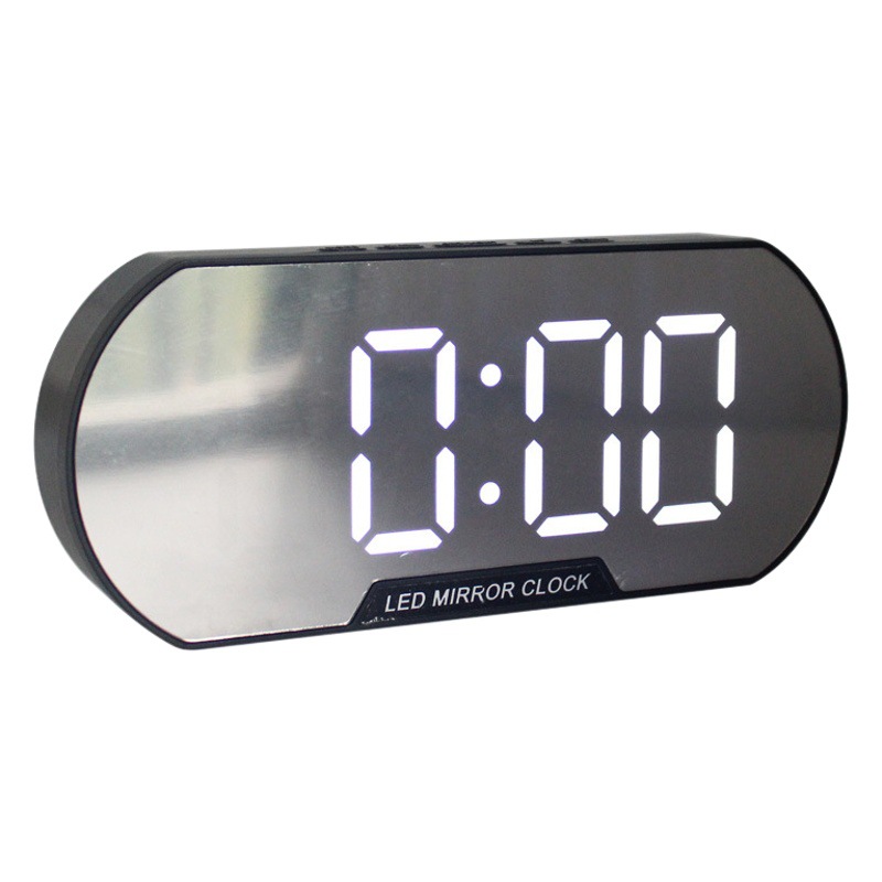 New creative LED mirror digital alarm clock electronic clock student electronic clock thermometer bedside clock gift