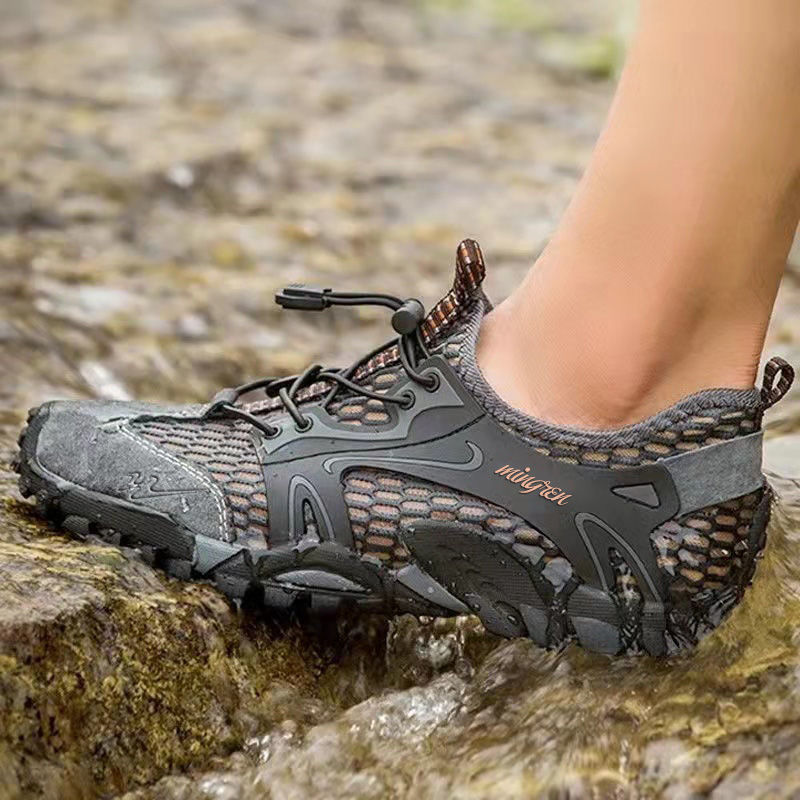 Wading Men's Shoes, Summer Hollow Outdoor River Tracing Shoes, Breathable, Quick-Drying Fishing Casual Shoes, Cool Cross-Border Men's Sandals