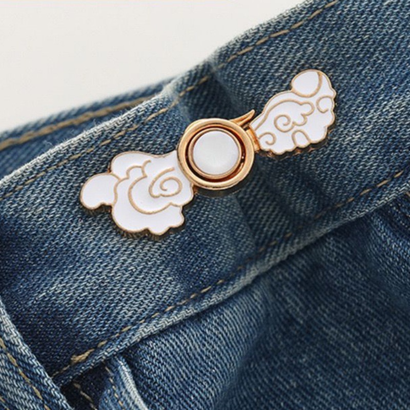 Picture of Chinese Knot Waist Buckle Pair Buckle Flat Bottom Removable Nail-free Seam-free Button Girl's Trouser Skirt Waist Size Change Artifact