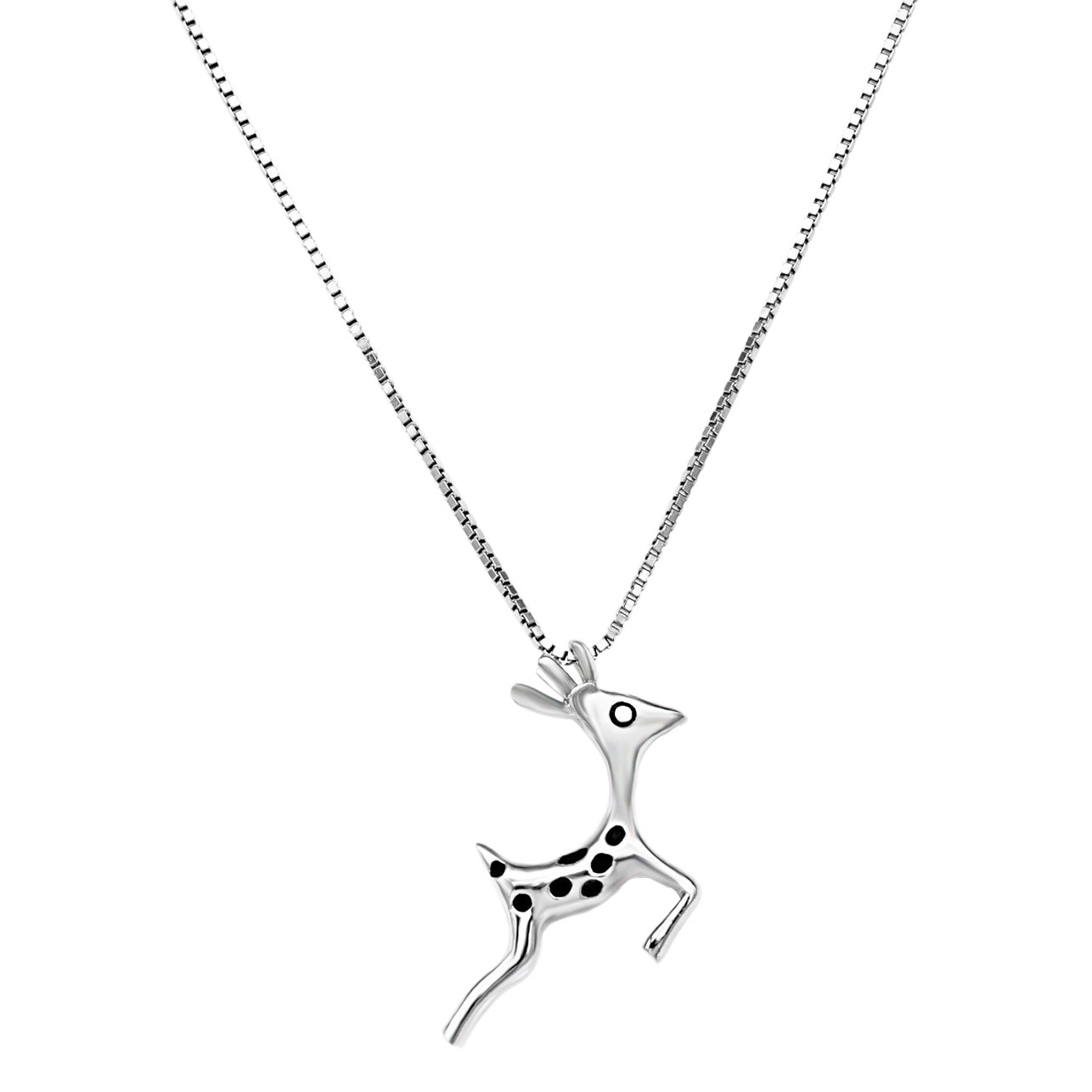 Aier Mosha simple S925 silver deer Valentine's Day one deer has your clavicle necklace Christmas jewelry wholesale