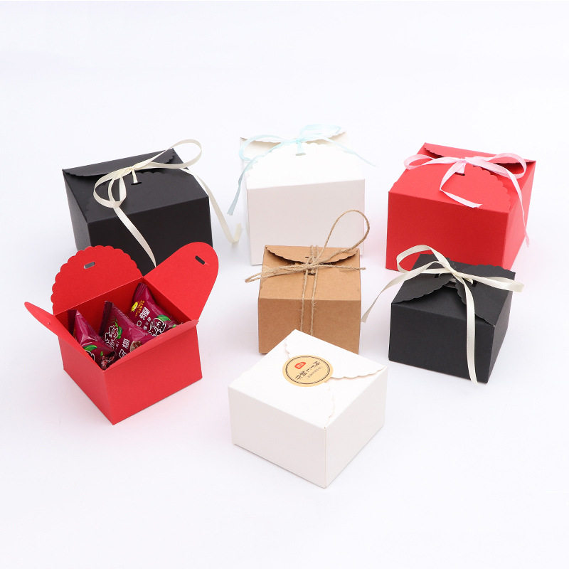Wholesale Baking Pastry Packaging Boxes Nougat Tote Boxes Kraft Drawer Paper Boxes Gift Boxes in Stock Logo Customization