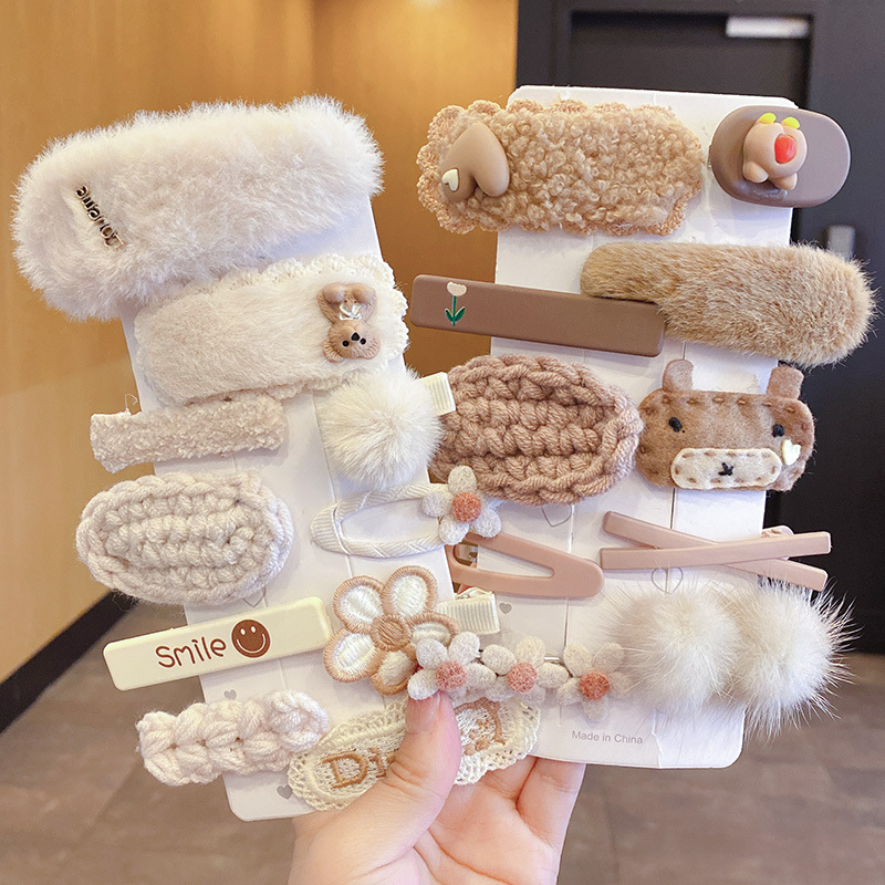 Children's Hair Clip Autumn and Winter Cute Internet Celebrity Hair Clip Korean Girl Baby Princess Bangs Hair Clip Hair Clip Headwear for Women