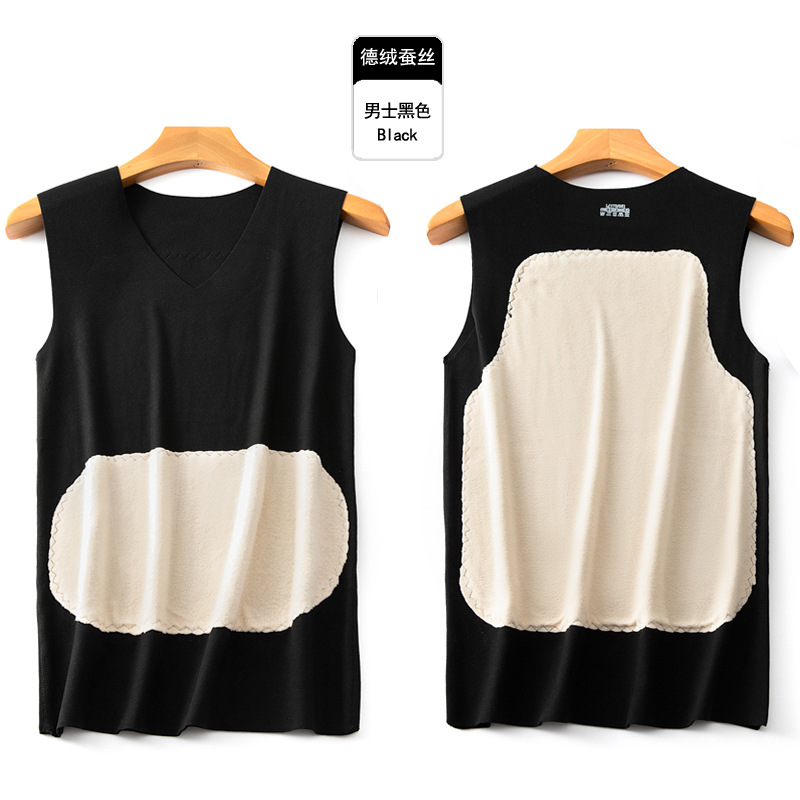 Picture of New Couple Patch Vest Thermal Intimates Women's Autumn and Winter Belly Protection Tops Men's Bottoming Silk Thickeneded Vest