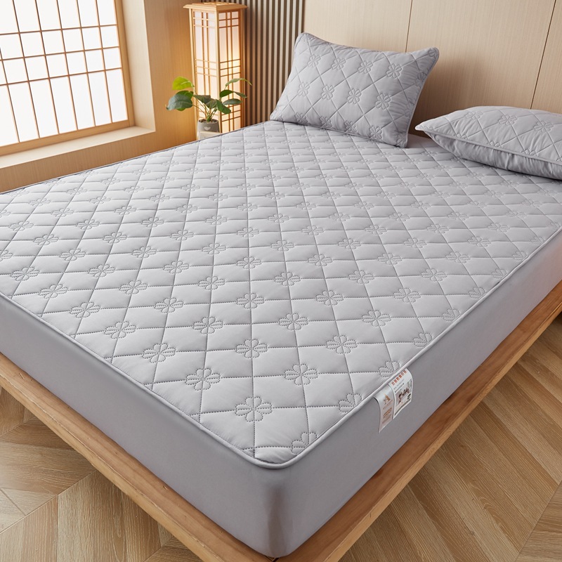 Picture of A Raw Cotton Thickeneded Quilted Fitted Sheet Raw Cotton Maternal and Infant Grade Waterproof Fitted Sheet Protective Cover All-Inclusive Simmons Mattress Cover