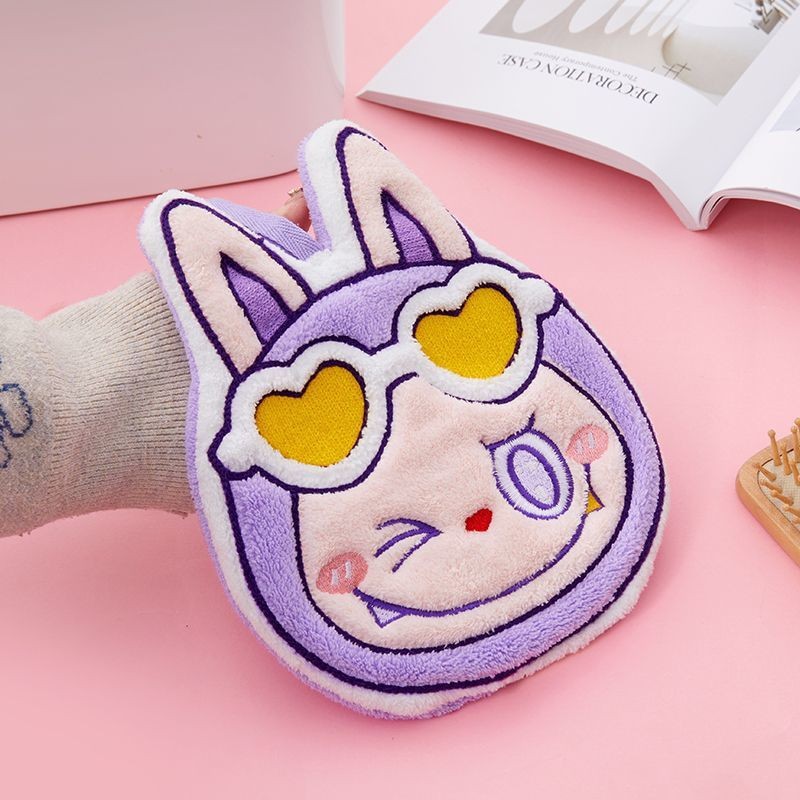 Picture of New Labubu Hand Towel Kitchen Bathroom Cute Hanging Hand Towel Thickeneded Water-Absorbent Cute Kidsren's Handkerchief