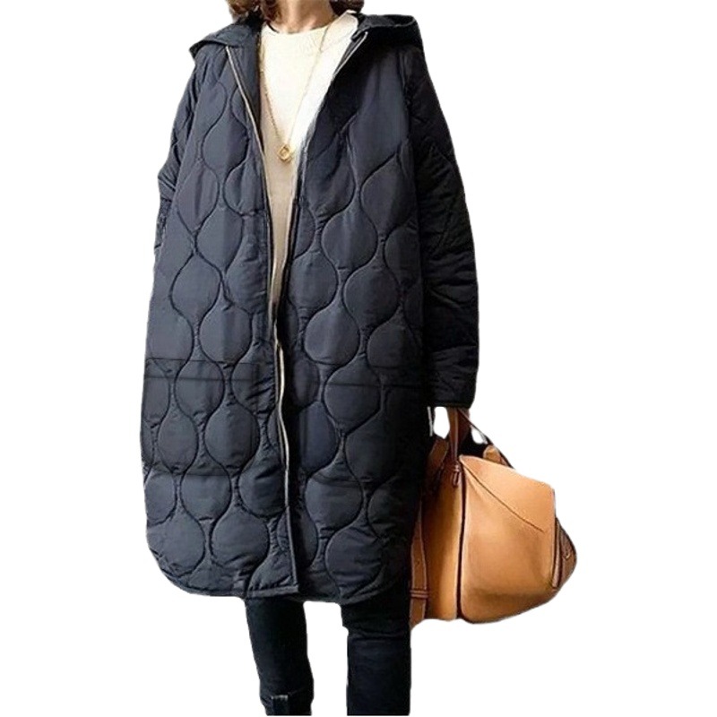 in stock Japanese 2024 Autumn and Winter New Diamond Plaid Hat Cotton-padded Jacket Women's Top