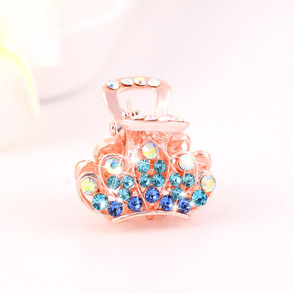 Picture of New small size Grab Clip Hair Clip Hair Clip Adult Bangs Hair Clip Children Top Clip Electroplated Rhinestone Elegant Hair Accessories Headdress