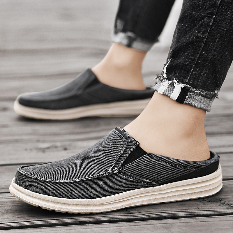 Cross-border New Foreign Trade plus size Half-drag Loafers Men's Summer Breathable Comfortable Slip-on Lazy Casual Men's Shoes