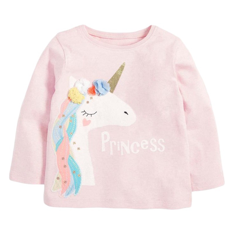 Picture of Factory wholesale children's T-shirt Autumn New European and American children's clothing children's T-shirt unicorn girls long sleeve T-shirt