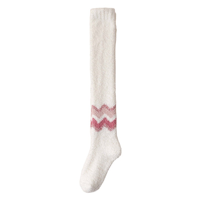 Cold-proof long tube over-the-knee socks for children's autumn and winter warm thickened floor coral velvet stockings warm leg knee pads sleep socks