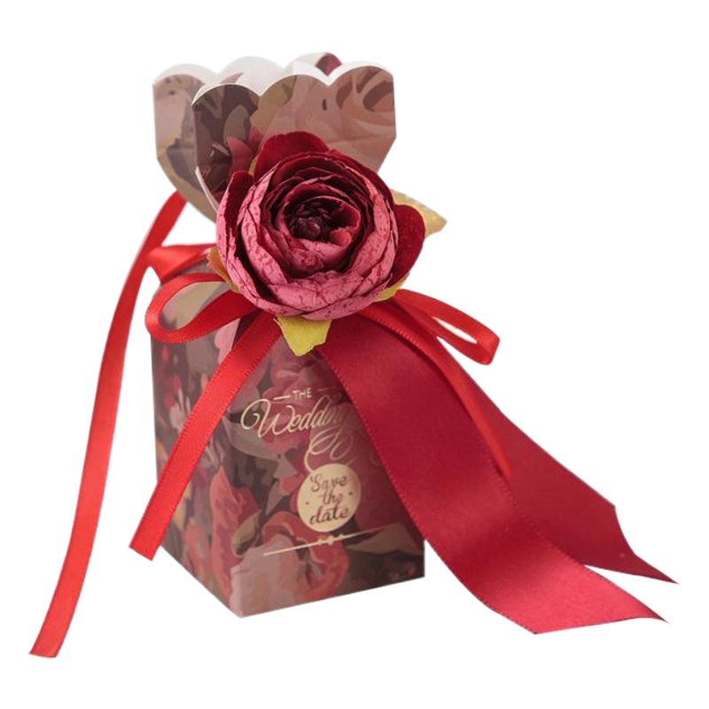 New diy candy box gift accessories camellia flower high-end ins wedding gift card simulation plant flower