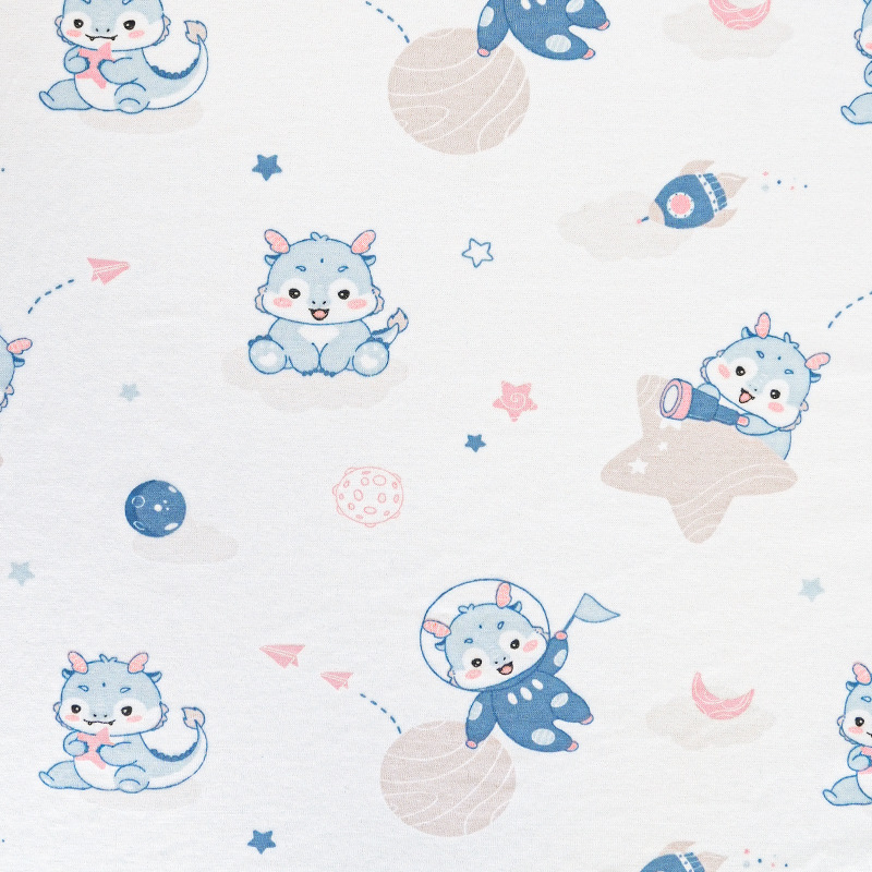 Picture of Bamboo Cotton Jacquard Printed Fabric Baby Summer Anti-Mosquito Jumpsuit Bamboo Fiber Fabric 70 Bamboo 30 Cotton Jersey