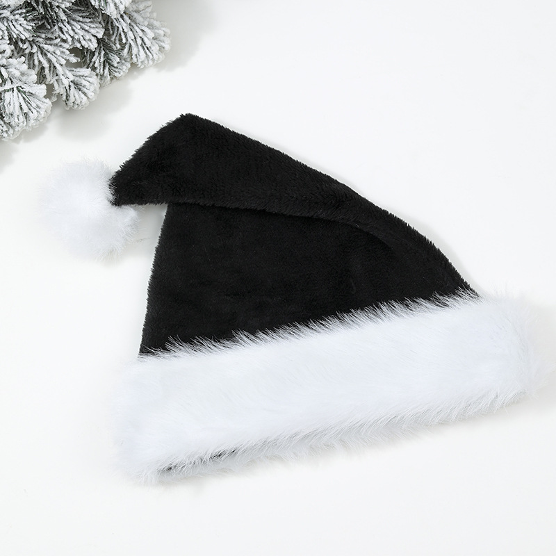 Picture of Christmas High-grade Plush Christmas Hat Extra Large Thickened Big Ball Christmas Hat Old Man Hat Green Pink Red
