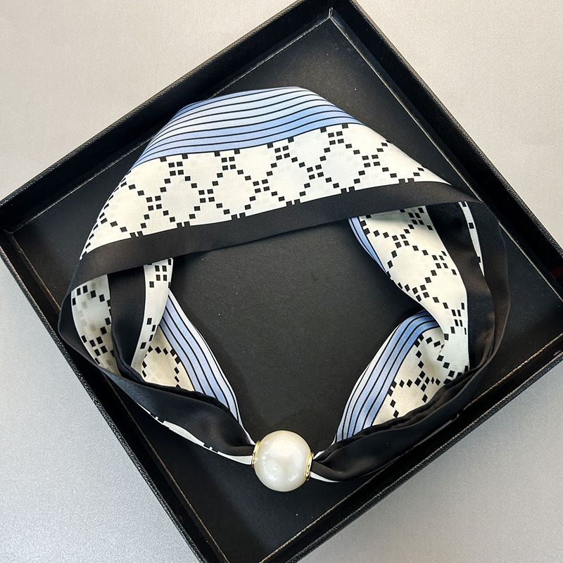 Pearl Necklace Magnetic Buckle Scarf Women's New All-match Collar Chain Necklace Scarf Neck Neck Strap Collocation Shirt