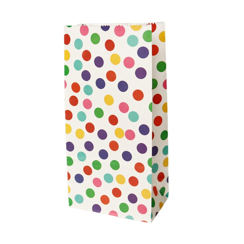 Picture of Rainbow Dot Stripe Candy Bag Party Decoration Accompanying Gift Bag DIY Baking Packaging Paper Bag 1 Price